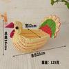 Cesta de almacenamiento de ratán de dibujos animados cesta de frutas forma linda decoración arreglo floral portátil tejido almacenamiento de bocadillos frutos secos pequeño Pavo Real