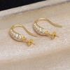 Accesorios DIY Joyería de Perlas Plata S925 Gancho para Oreja de Gota de Agua Soporte Vacío 8-10mm Multi-Zircón Soporte para Oreja Jg5987