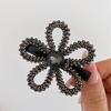 Exquisito Clip de Pinza de Flor Hueca con Diamantes Brillantes Nuevo Peine de Disco de Alta Gama para Mujer Pinza de Tiburón para Parte Trasera de la Cabeza Cola de Caballo Alta