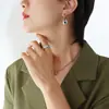 Conjunto de Joias Colar Retro Dongdaemun Coreano Simples Nicho Luxo Leve Zircônia Incrustada Brincos Resistentes à Cor Versátil