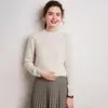 Suave y Acogedor Cachemira para Mujer Cuello Medio Alto Holgado Color Sólido Estilo Suave Simple Cálido Otoño e Invierno Nueva Camiseta Base
