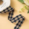 Fita Listrada Pied de Poule 2,5cm Feito à Mão DIY Acessórios de Cabelo Laço Presente Buquê Fita de Amarrar Material Decorativo