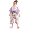 Camisón de verano para niñas, fino, de algodón puro, para bebés, niños medianos y grandes, antipatadas, bonito pijama de manga corta de una pieza con protección para el vientre para niños