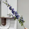 Flores artificiales azul púrpura estilo pintura al óleo jardín Monet libro rojo pequeño combinación de colores belleza Chen camino de boda fila delantera flores al por mayor