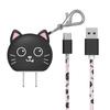 Cargador rápido creativo cabeza cable de datos de cuero gato panda adecuado para enchufe de teléfono móvil Apple Huawei traje de cable de datos