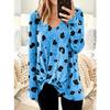 Desejo Amazon eBay 2019 outono e inverno novo feminino com decote em V manga comprida T-shirt torção casaco tamanho grande local