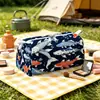 Bolsa de Maquillaje de Terciopelo con Estampado de Tiburones y Estrellas Marinas 2026, Bolsa con Cierre para Almacenamiento de Skincare de Viaje, Gran Capacidad, Pedido Mínimo 1 Pieza