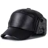 Gorra de lana de invierno para hombre con protección para las orejas, gorra de béisbol cálida para mediana edad y ancianos, papá, abuelo, ancianos, gorra de béisbol gruesa con forro de vellón