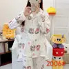 Algodón Nube Mayorista Transfronterizo Pijamas Nuevos para Mujer Primavera y Otoño Manga Larga Dulce Dibujos Animados Conjunto de Ropa para el Hogar Pijamas de Mujer