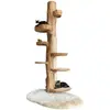Marco de escalada para gatos cama para gatos árbol para gatos rascador para gatos villa forma de árbol de madera maciza uso doméstico tronco de árbol decoración de tronco integrado estante grande para gatos