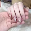 Livro Vermelho Explode Use Unhas Postiças Sentido Avançado Olho de Gato Unhas Postiças Feitas à Mão Desenho Animado Fofo Doce Menina Unhas Postiças