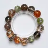 Ilha Florestal Marrom Claro Cristal Natural Folha de Ouro Pulseira de Carpa para Mulheres, Presente Versátil Pulseira de Cristal de Chá Atacado