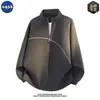 Sudadera de alta calidad con media cremallera estilo americano de la marca NASA para hombre, casual y elegante, adecuada para primavera y otoño, top de corte holgado