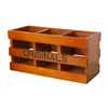 Caja de Almacenamiento de Joyería de Escritorio de Madera Bandeja Rejilla de Madera Organizador de Cosméticos Labiales Caja de Madera Madera Maciza