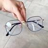 Gafas Nuevas Anti-luz Azul Chiai Estilo Coreano Irregulares Modernas Lisas Lisas Ligeras Marco de Gafas de Metal para Mujeres Miopes