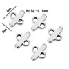 Conector de colgante plano de una pieza con base porosa de acero inoxidable, hebilla para pulsera, collar, pendiente, accesorios de joyería para bricolaje