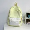 Mochila escolar estilo coreano casual para estudante do ensino fundamental estudante do ensino médio com bordado de laço mochila de dupla alça mochila leve para viagem