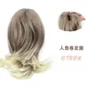 Anel de cabelo para coque de comércio exterior peruca de cachos de sereia anel de cabelo para rabo de cavalo rabo de cavalo fofo natural coroa alta rabo de cavalo de cabelo artificial
