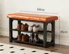 Banqueta para Cambiar Zapatos para Entrada, Zapatero para el Hogar, Zapatero de Múltiples Niveles con Asiento Integrado, Banco Pequeño Simple para Zapatos para Vestíbulo de Entrada