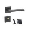 Fechadura de porta de quarto fechadura de porta de dormitório interna Fechadura dividida doméstica universal sucção magnética silenciosa fechadura com maçaneta de porta de madeira preta