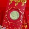 2026 Año del Caballo Moneda de Oro Conmemorativa Sólida de la Suerte Sobre Rojo Bolsa de la Suerte Regalo de Nochevieja Entrega de Texto Secreto