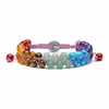 Pulsera de Aventurina Verde de Venta Caliente Transfronteriza Tejida a Mano de Doble Fila Pulsera Ajustable de Doble Capa