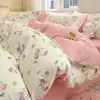 Pure Desire Rosa Nude Uso diario, temática de gatitos pequeños, tela de algodón lavada, juego de ropa de cama de cuatro piezas para parejas, juego de ropa de cama de tres piezas para camas individuales, fabricado en una fábrica