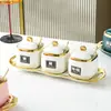 Juego de Tarros Cerámicos Esmeralda Nórdica para Condimentos Tarro para Condimentos Botella de Aceite Hogar Hotel Restaurante Cocina Adecuado para Venta al por Mayor