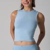 Camiseta de Algodón Transparente Algodón Transpirable Chaleco Descubierto sin Mangas Color Puro Ajustado Suéter Top Corto para Mujer