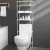Prateleira Simples para Armazenamento de Banheiro Doméstico, Prateleira para Vaso Sanitário, Prateleira para Armazenamento de Máquina de Lavar, Prateleira de Chão para Banheiro com Vaso Sanitário, Instalação Sem Furar