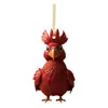 Decoración Colgante de Coche de Pollo de Dibujos Animados Navideño Nuevo Producto Transfronterizo Adornos para Árbol de Navidad Decoraciones para el Hogar