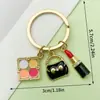 Llavero colgante de aleación de gota de aceite estilo coreano transfronterizo, llavero de cadena de perlas para bolso de mujer