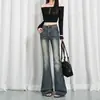 Jeans acampanados elásticos de cintura alta, elegantes y a la moda, para mujer yamp; Soporte extendido para dropshipping