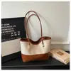 Bolsa Tote Casual Retro de Grande Capacidade para Mulheres Verão Nova Tendência Moda Bolsa de Ombro Único Sob o Braço Bolsa Tote para o Dia a Dia