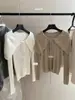 Hers Um Colher de Doce Outono/Inverno Estilo Coreano Simples Versátil Emagrecedor Gola Redonda Manga Longa Malha 62161 (com xale)