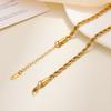 Acero Inoxidable Acero de Titanio Collar Pulsera Collar Chapado en Oro Cadena Fina Cadena Lisa Collar Transfronterizo Joyería Cruz Cadena en Forma de O Hueso de Serpiente