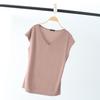 Camiseta sin mangas modal de verano para mujer, fina, con cuello en V, manga corta, talla grande, informal, color liso, base interior