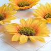 Girasol pastoral de alta calidad 9/10/12 cm cabeza de flor artificial corona de otoño ramo flor de seda decorativa flor artificial
