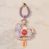 Nuevo Colgante de Hebilla de Anillo de Caballo Giratorio de Brocado Song Estilo Chino Colgante de Llavero Decoración para el Año del Caballo Riqueza Instantánea DIY