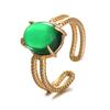 Nuevos Productos Transfronterizos Europeos y Americanos Estilo Francés Estilo de Diseño Geométrico Anillos para Mujer de Piedra Simulada con Forma de Huevo Joyería Popular para Mujer