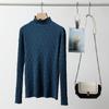 Outono e Inverno 2024 Nova Moda Elegante Gola Média Alta Suéter Interno Base Tricô Top para Mulheres
