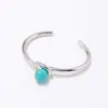 [18] Joyería de AliExpress nacional y extranjera suministro ambiente simple apertura en forma de C pliegue pulsera de perla azul