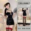 Lencería sexy estilo chino con cuello colgante, bordado de flor de ciruelo, abertura alta en el pecho, espalda descubierta, cheongsam retro para mujer 4093