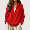 Suéter Feminino Gola V Malha Waffle Cruzada Europeia e Americana Primavera e Outono Estilo Preguiçoso Solto Top Pulôver Casual