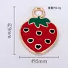 Dibujo Animado Dulce y Lindo Fresas de Alta Venta Colgante Accesorios DIY Aleación con Goteo de Aceite Colgante Individual Joyería Collar Pulsera Aretes