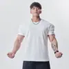 Camiseta de Manga Corta Grande para Hombre Gd con Puños de Textura de Alta Definición, Tops de Color Puro para Verano, Deportes y Ocio, Entrenamiento Físico