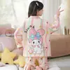Nuevo Conjunto de Pijama para Niñas Estilo Sudeste Asiático, Cardigan de Dibujos Animados de Manga Larga para Primavera y Otoño, Ropa de Casa Adecuada para Usar Afuera