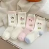 Nuevos Calcetines de Confinamiento Cálidos y Cómodos de Terciopelo Espeso para Otoño e Invierno, Calcetines Cálidos para el Hogar y para Dormir con Bordado de Cachorro Dulce y Lindo