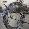 Departamento de Ventas de Esculturas de Acero Inoxidable, Monumento, Espejo Grande, Luminoso, Abstracto, Luna, Metal, Paisaje, Decoración, Adornos