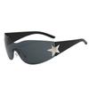 Gafas de sol para chicas populares Y2K del Milenio Europeo y Americano Gafas de aviador integradas Gafas de estrella de cinco puntas Transfronterizas